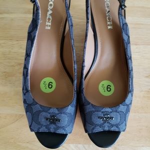 Authentic Coach Ferry Wedge (Black)